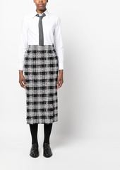 Thom Browne check-pattern calf-length skirt