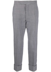 Thom Browne check-pattern cropped trousers