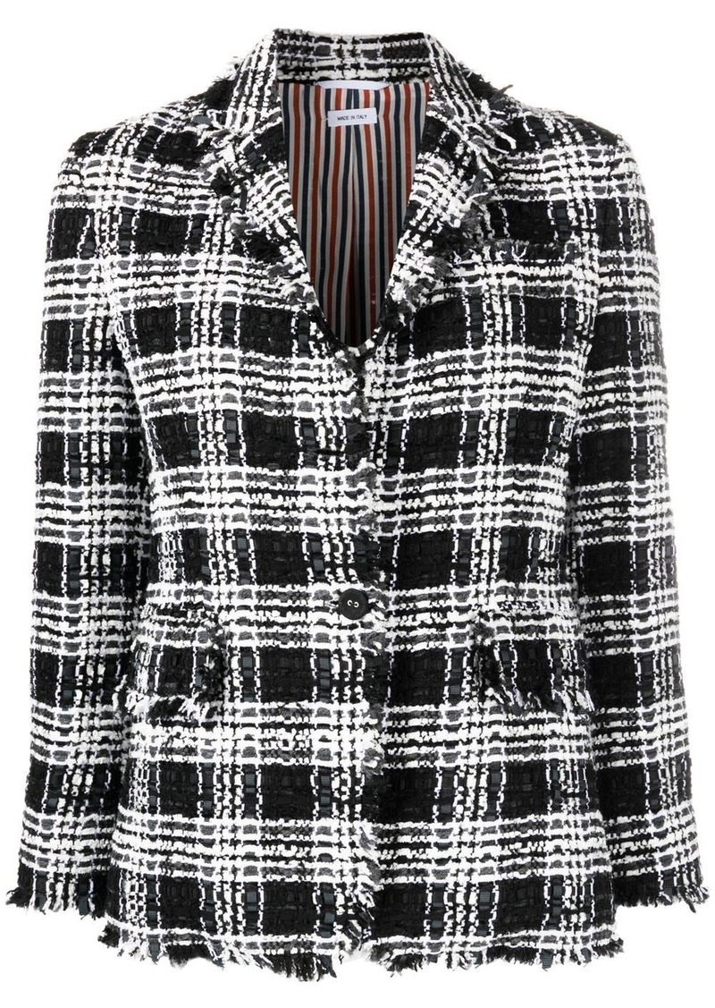 Thom Browne check-pattern tweed jacket
