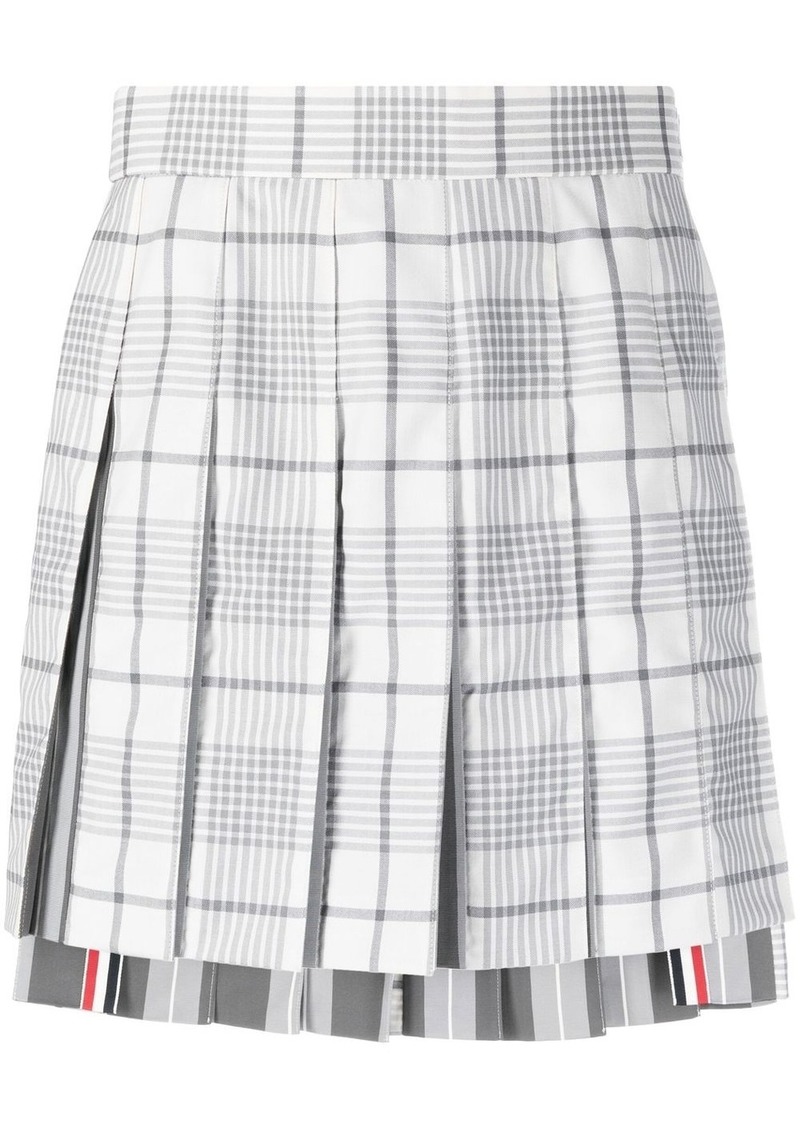 Thom Browne checked pleated skirt