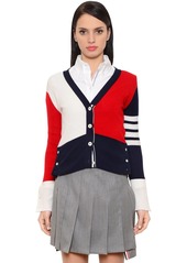 Thom Browne Color Blocked Cashmere Knit Cardigan