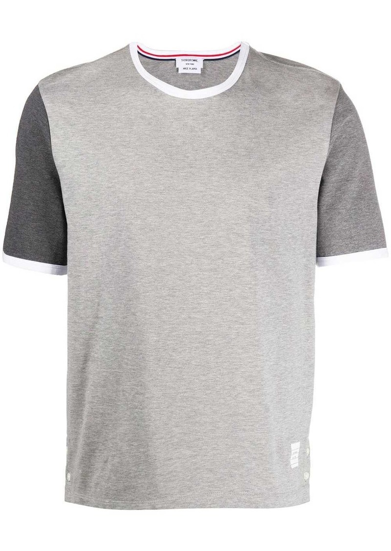 Thom Browne tonal short-sleeve cotton ringer T-shirt