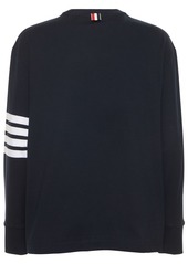 Thom Browne Cotton Jersey Over Sweatshirt W/ Stripe