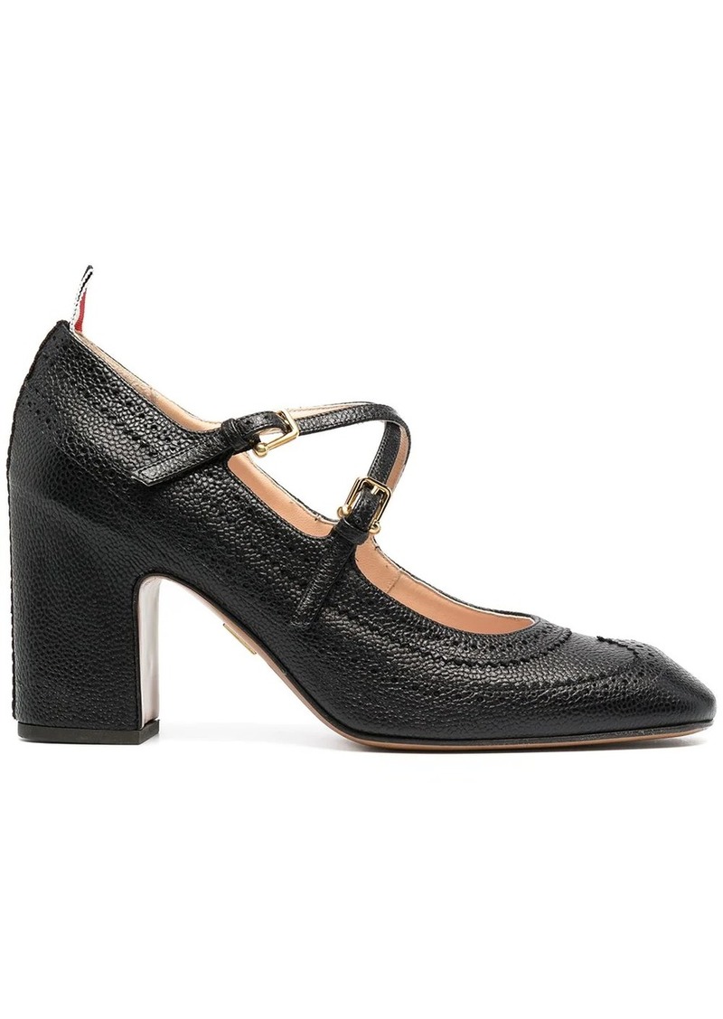 Thom Browne cross-strap detail brogued mary-jane pumps