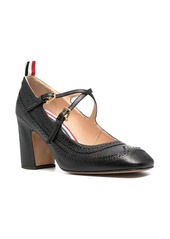Thom Browne cross-strap detail brogued mary-jane pumps