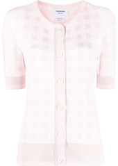 Thom Browne gingham short-sleeve silk cardigan