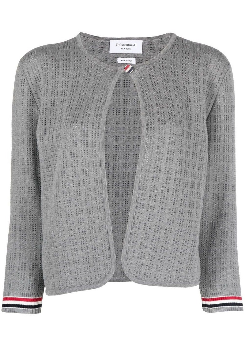 Thom Browne grid-stitch cropped cardigan