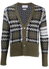 Thom Browne houndstooth knitted V-neck cardigan