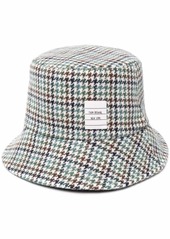 Thom Browne houndstooth name tag appliqué bucket hat