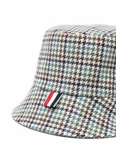 Thom Browne houndstooth name tag appliqué bucket hat