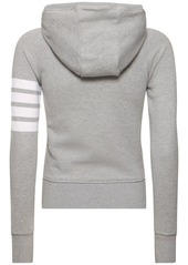 Thom Browne Intarsia Cotton Jersey Zip-up Sweatshirt