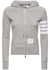 Thom Browne Intarsia Cotton Jersey Zip-up Sweatshirt