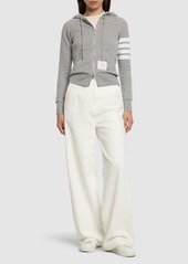 Thom Browne Intarsia Cotton Jersey Zip-up Sweatshirt