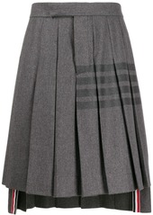 Thom Browne knee-length pleated 4-Bar striped skirt