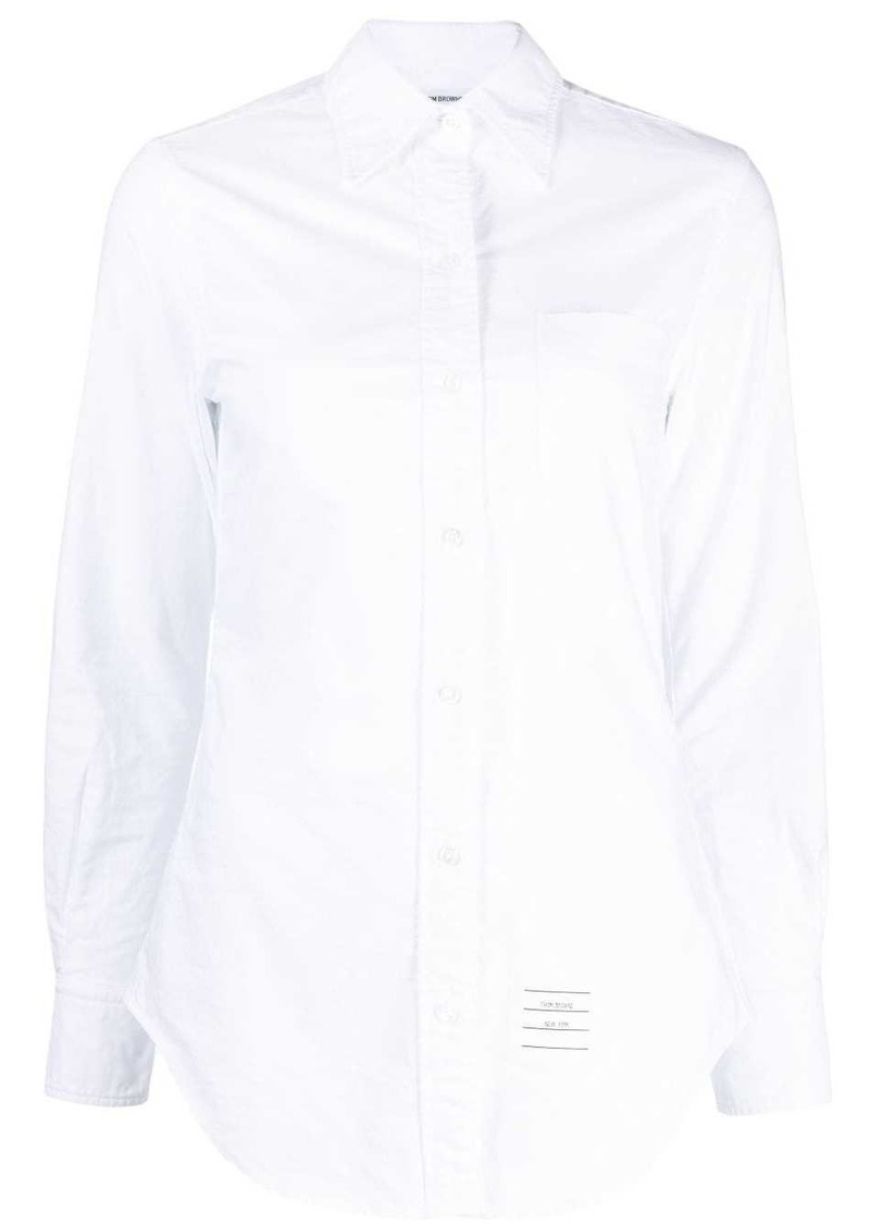 Thom Browne logo-appliqué cotton shirt