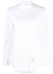 Thom Browne logo-patch long-sleeved shirt