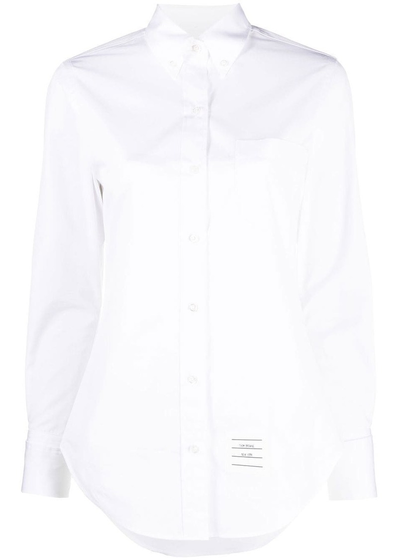 Thom Browne logo-patch long-sleeved shirt