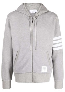 Thom Browne logo-patch zip-up hoodie