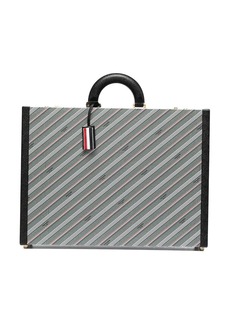 Thom Browne logo-print striped briefcase
