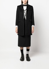 Thom Browne long grosgrain ribbon-trim coat