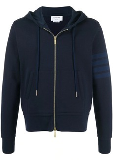 Thom Browne 4-Bar zip-up loopback-cotton hoodie