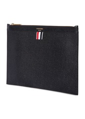 Thom Browne Medium Pebbled Leather Zip Pouch