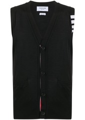 Thom Browne 4-Bar sleeveless V-neck cardigan