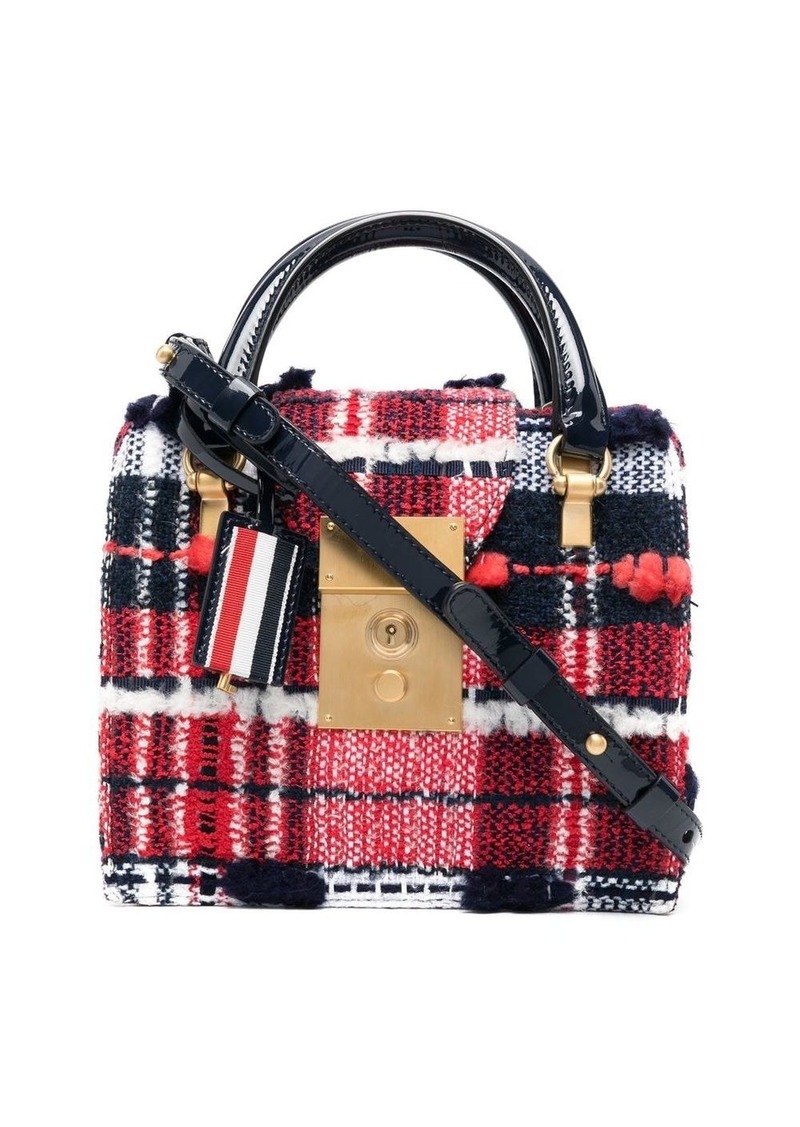 Thom Browne mini Mrs. Thom Madras tweed tote bag