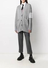 Thom Browne oversized 4-Bar stripe cardigan