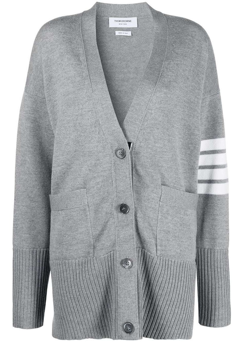 Thom Browne oversized 4-Bar stripe cardigan