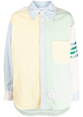 Thom Browne panelled-design pastel shirt