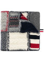 Thom Browne Holiday patchwork tweed crochet scarf
