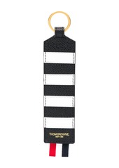 Thom Browne 4-Bar stripe pebbled key holder