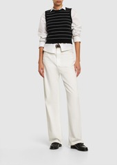 Thom Browne Pinstripe Cashmere Knit Cropped Vest