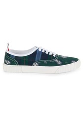 Thom Browne Plaid Paisley Low Top Canvas Sneakers