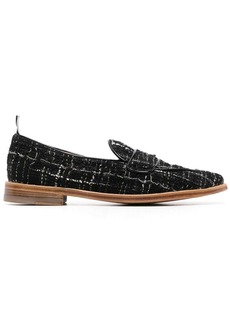 Thom Browne plaid tweed penny loafers