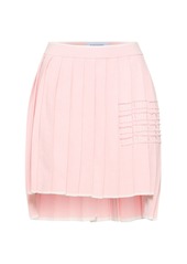 Thom Browne Pleated Cotton Knit Mini Skirt