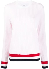 Thom Browne tricolour-trim seersucker sweatshirt