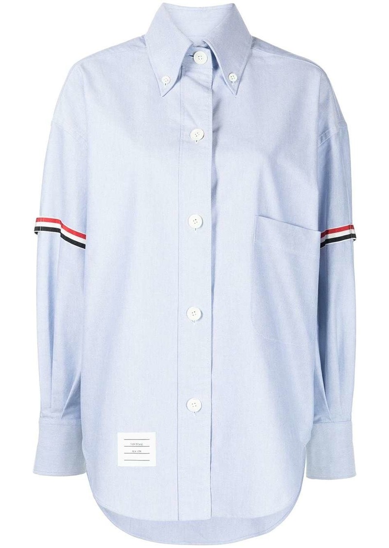 Thom Browne ribbon-trim oversized shirt