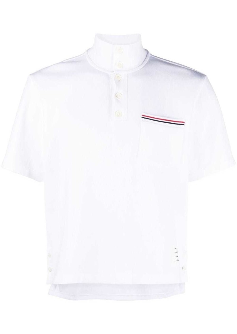 Thom Browne RWB-stripe cotton polo shirt