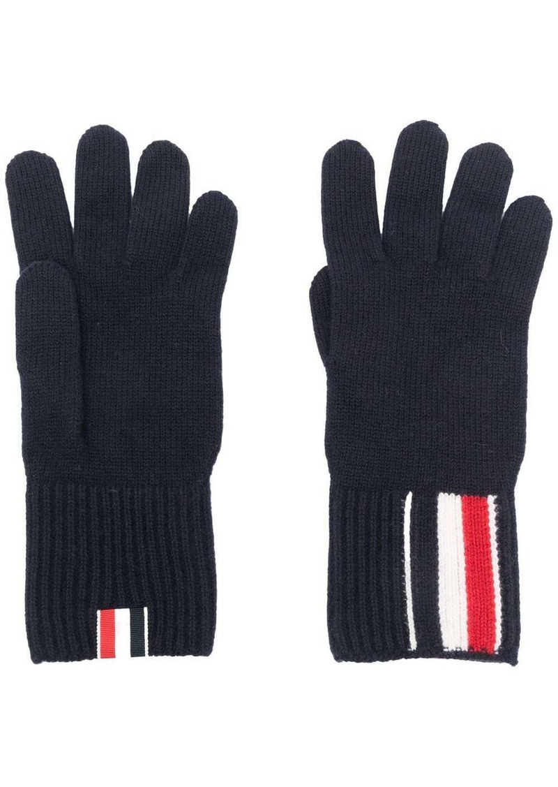 Thom Browne RWB stripe merino wool gloves