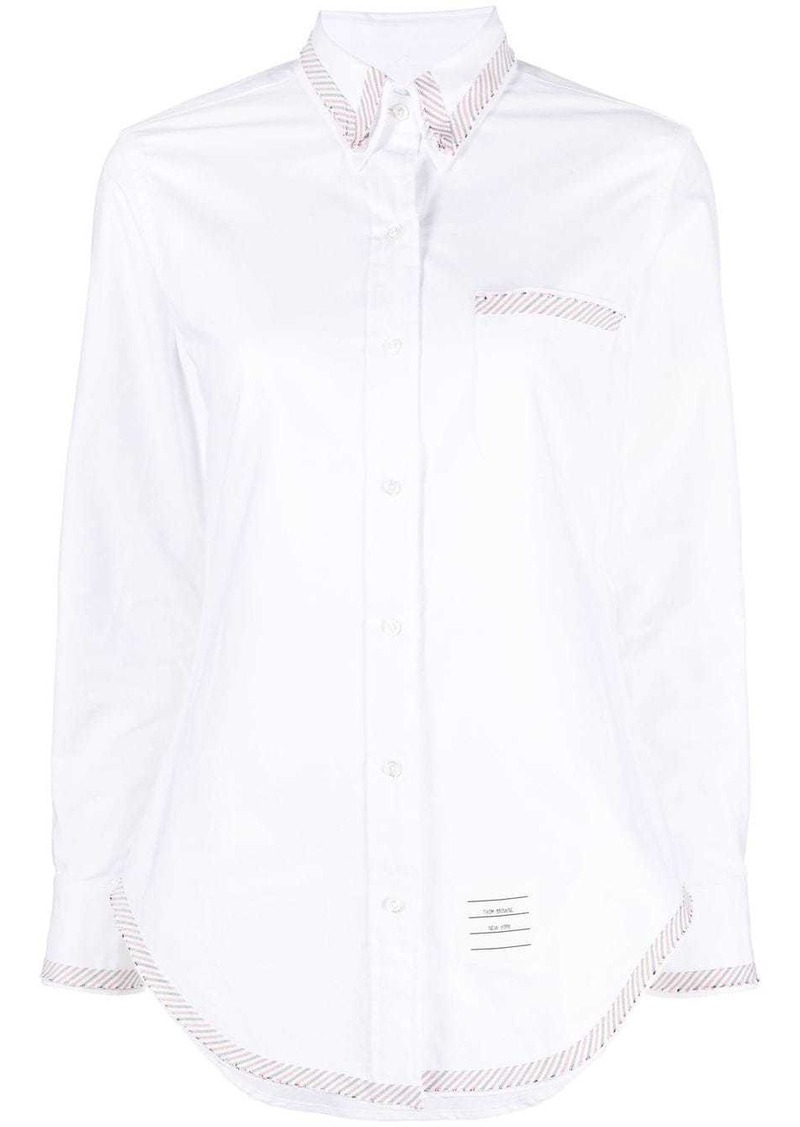 Thom Browne RWB trim Oxford shirt