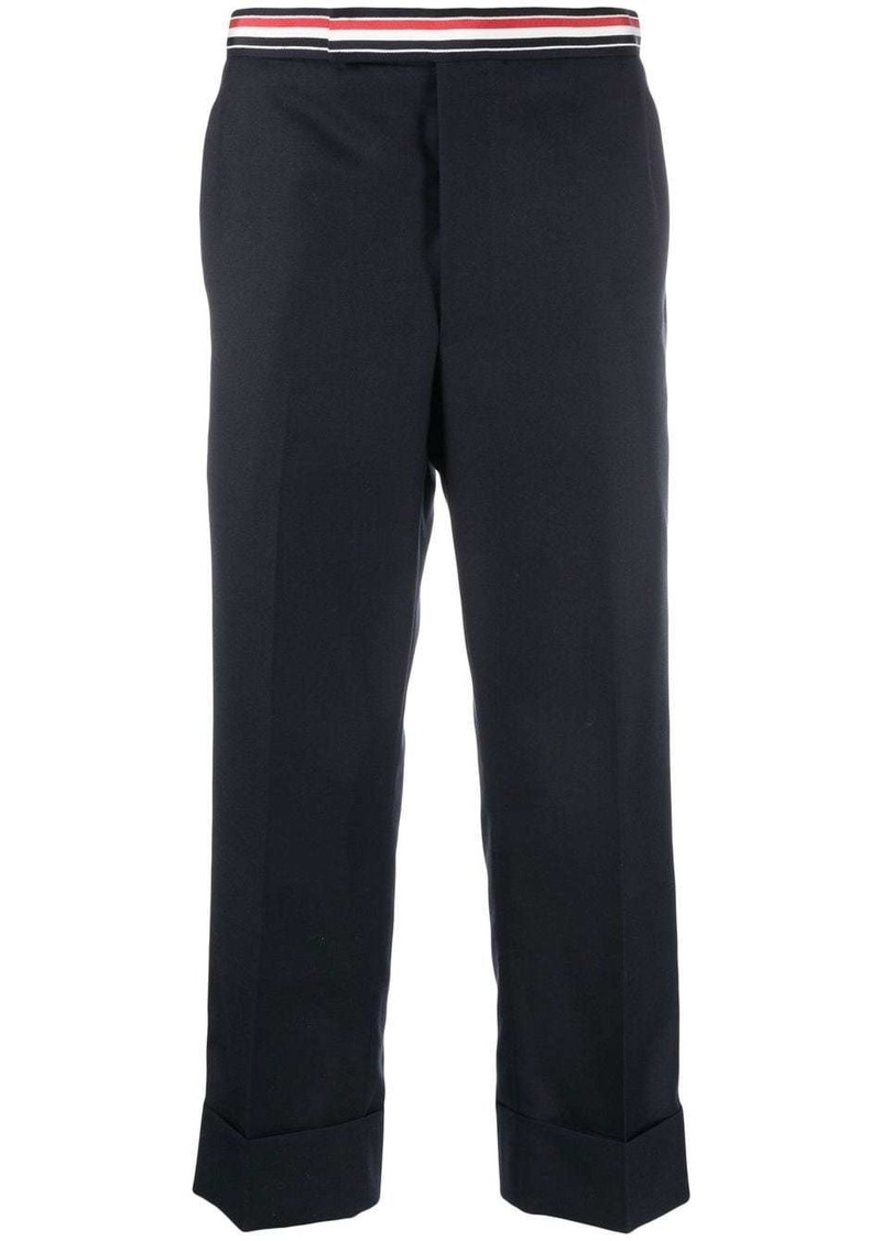 Thom Browne RWB-waistband cropped tailored trousers