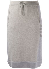 Thom Browne tonal 4-Bar loopback cotton skirt