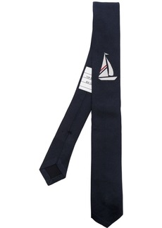 Thom Browne sailboat icon jacquard tie