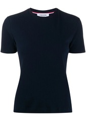 Thom Browne 4-Bar side insert ribbed T-shirt