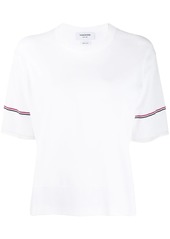 Thom Browne short-sleeved RWB-detail T-shirt