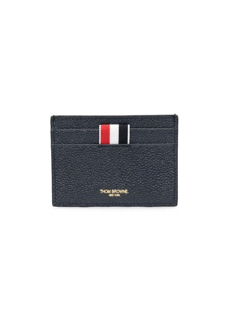 Thom Browne 4-Bar stripe leather cardholder