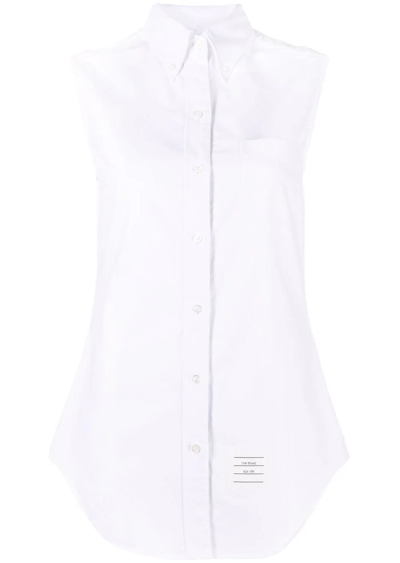 Thom Browne sleeveless pointed collar shirt