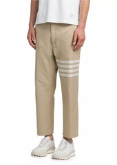 Thom Browne Straight 4-Bar Striped Cotton Trousers